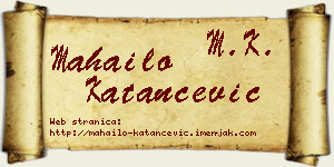 Mahailo Katančević vizit kartica